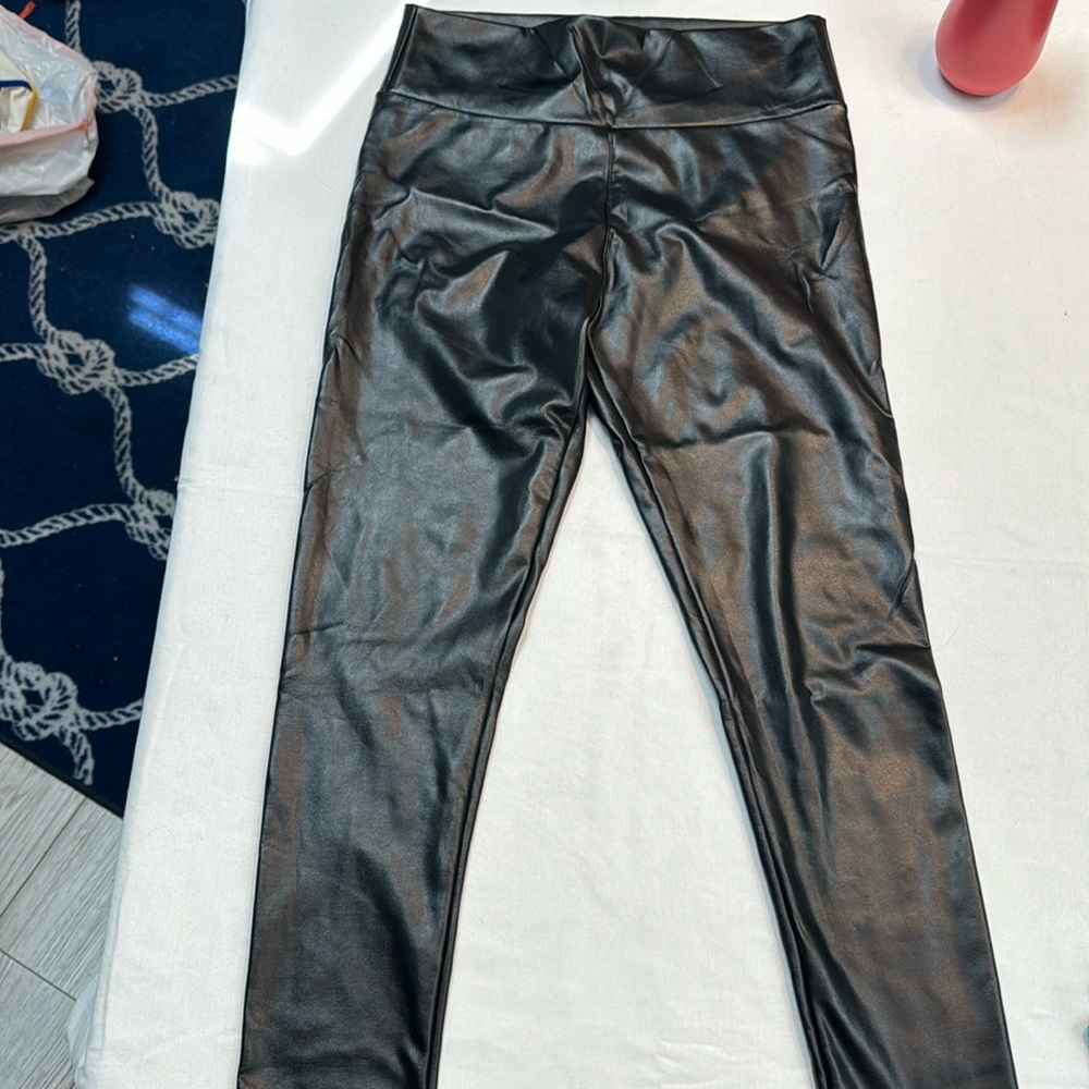 Leather leggings size Large